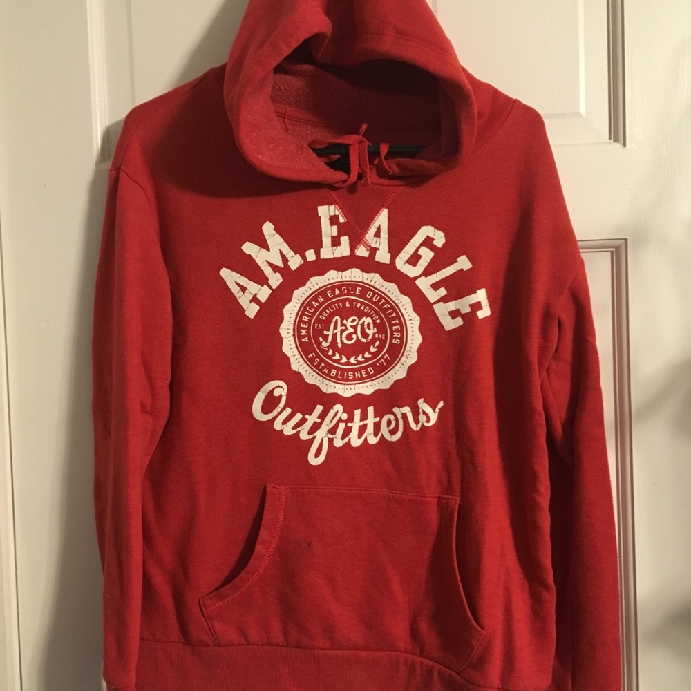 American Eagle Size Medium Red Hooded Sweatshirt